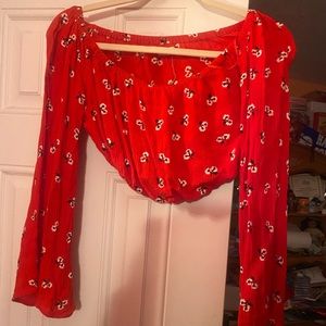 Floral crop long sleeved top
